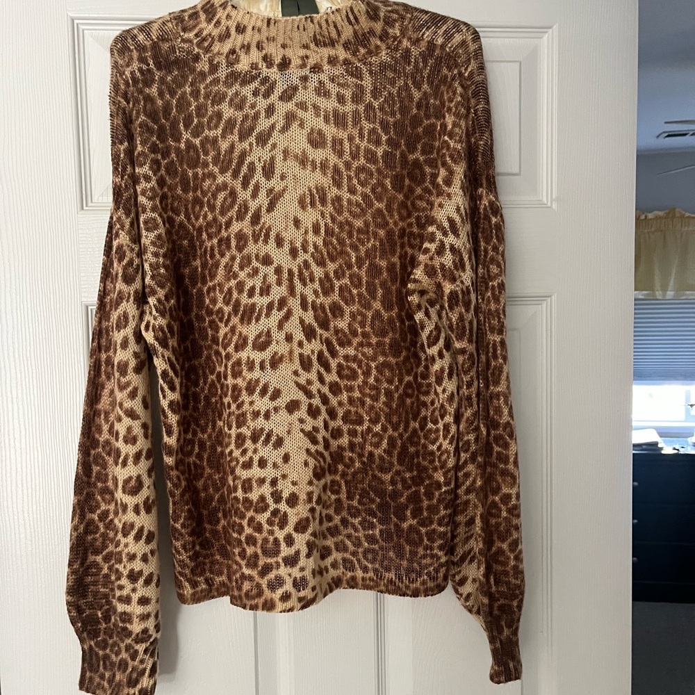 Fate Brown Leopard Print Long Sleeve Top